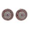 Rose Gold and Silver Earrings with Garnets and Diamonds, Set of 2 1
