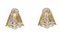 Aretes de oro amarillo y blanco de 18 kt con diamantes, años 60. Juego de 2, Imagen 3