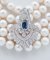 Collar de múltiples hebras de platino con perlas, zafiros y diamantes, años 70, Imagen 3