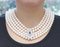 Collana multifilo in platino con perle, zaffiri e diamanti, anni '70, Immagine 6