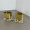 Cubic Brass and Acryl Glass Wall Sconces, Italy, 1970s, Set of 2 15