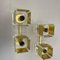 Cubic Brass and Acryl Glass Wall Sconces, Italy, 1970s, Set of 2 9