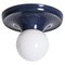 Midcentury Blue Metal Light Ball Italian Sconce attributed to Achille Castiglioni for Flos, 1960s, Image 1