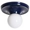Midcentury Blue Metal Light Ball Italian Sconce attributed to Achille Castiglioni for Flos, 1960s 4