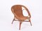 Wicker and Wood Armchairs and Table, Italy, 1960s, Set of 4 9