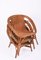 Wicker and Wood Armchairs and Table, Italy, 1960s, Set of 4, Image 16