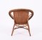 Wicker and Wood Armchairs and Table, Italy, 1960s, Set of 4 13