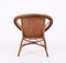 Wicker and Wood Armchairs and Table, Italy, 1960s, Set of 4, Image 13