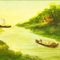 Biedermeier Künstler, Flusslandschaft, 1800er, Öl auf Leinwand, Gerahmt 6