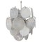 Vintage Italian Murano Chandelier with 24 White Disks, 1980s 1