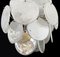 Vintage Italian Murano Chandelier with 24 White Disks, 1980s 5