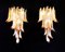 Italienische Vintage Murano Wandlampen mit 16 Karamell & Lattimo Glasblättern, 1979, 2er Set 10