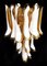 Italienische Vintage Murano Wandlampen mit 16 Karamell & Lattimo Glasblättern, 1979, 2er Set 4