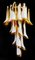 Italienische Vintage Murano Wandlampen mit 16 Karamell & Lattimo Glasblättern, 1979, 2er Set 3