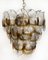 Lámpara de araña de Murano con 41 vasos de ámbar latón de Mazzega, 1979, Imagen 15