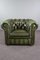 Chesterfield Armchair in Green Leather 1