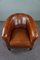 Sheep Leather Armchair with Black Piping and Decorative Nails 6