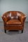 Sheep Leather Armchair with Black Piping and Decorative Nails 2