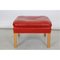 Vintage Chair in Red Leather with Ottoman by Børge Mogensen for Fredericia, 1980s, Set of 2 13