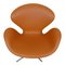 Swan Chair in Cognac Nevada Aniline Leather by Arne Jacobsen for Fritz Hansen, Image 4