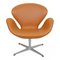 Swan Chair in Cognac Nevada Aniline Leather by Arne Jacobsen for Fritz Hansen 1