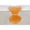 Vintage Stühle aus patiniertem cognacfarbenem Leder von Arne Jacobsen für Fritz Hansen, 1990er, 7 Set 8