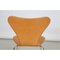 Sedie vintage in pelle color cognac patinata di Arne Jacobsen per Fritz Hansen, anni '90, set di 7, Immagine 22