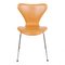 Vintage Stühle aus patiniertem cognacfarbenem Leder von Arne Jacobsen für Fritz Hansen, 1990er, 7 Set 2
