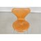 Sedie vintage in pelle color cognac patinata di Arne Jacobsen per Fritz Hansen, anni '90, set di 7, Immagine 3