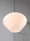Italienische Mid-Century Lampe aus Opalweiß & Messing 9