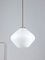 Lampe Mid-Century en Opaline Blanche et Laiton, Italie 1