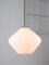 Italienische Mid-Century Lampe aus Opalweiß & Messing 8