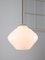 Lampe Mid-Century en Opaline Blanche et Laiton, Italie 8