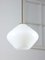 Lampe Mid-Century en Opaline Blanche et Laiton, Italie 3