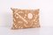 Fodera per cuscino lombare Bukhara Suzani vintage fatta a mano con ricamo marrone chiaro, Immagine 3