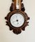 Reloj barómetro victoriano antiguo de nogal tallado, 1880, Imagen 2