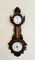 Reloj barómetro victoriano antiguo de nogal tallado, 1880, Imagen 1