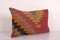 Turkish Geometrical Kilim Lumbar Cushion Cover, 2010s 3