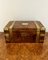 Antique Victorian Brass Bounded Writing Box in Burr Walnut, 1860 1
