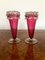 Antique Victorian Cranberry Vases, 1860, Set of 2, Image 1