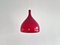 Lámpara colgante de cristal de Murano rojo de Paolo Venini para Venini, Italia años 60, Imagen 1