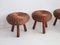 Vintage Rattan and Beech Stools by Tony Paul, 1950s, Set of 4, Image 3