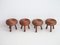 Vintage Rattan and Beech Stools by Tony Paul, 1950s, Set of 4, Image 2