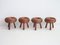 Vintage Rattan and Beech Stools by Tony Paul, 1950s, Set of 4 1