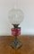 Antique Victorian Cranberry Glass Oil Table Lamp, 1870s 4