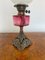Antique Victorian Cranberry Glass Oil Table Lamp, 1870s 2