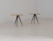 Tables Triangulaires en Bois avec Pieds en Fer, 1950s, Set de 2 5