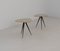 Italian Triangular Wooden Tables with Iron Spiked Legs, 1950s, Set of 2 3