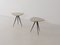 Italian Triangular Wooden Tables with Iron Spiked Legs, 1950s, Set of 2 4