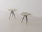 Italian Triangular Wooden Tables with Iron Spiked Legs, 1950s, Set of 2, Image 4